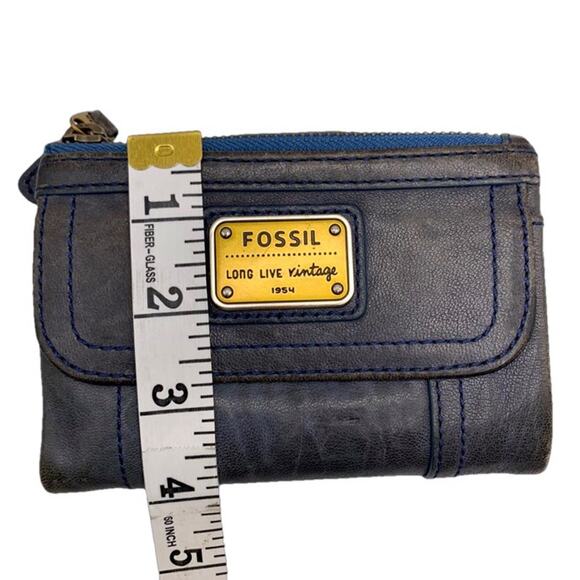 Vintage Fossil Gray Blue Wallet - Picture 11 of 12